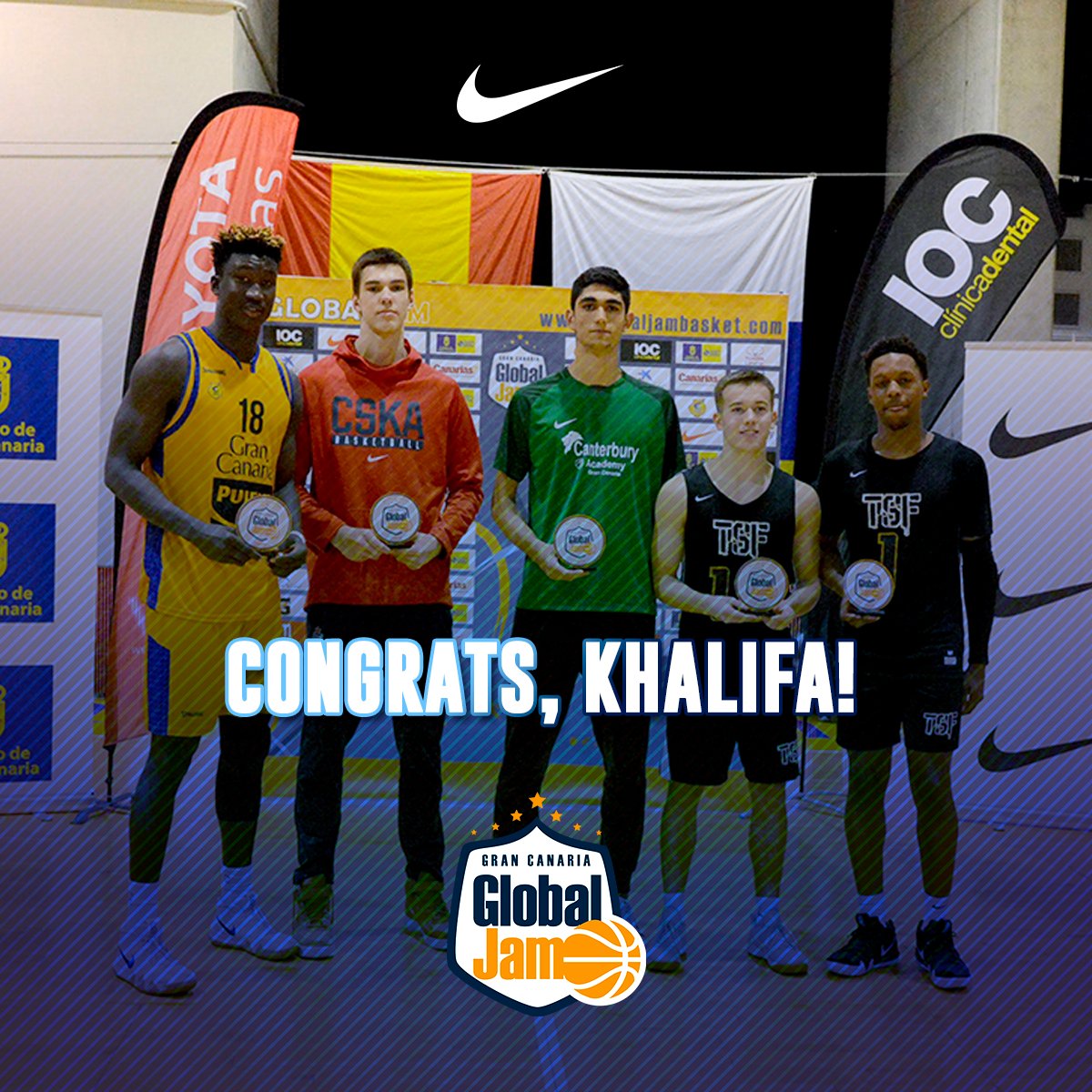 GlobalJamBasket's tweet photo. 𝘾𝙊𝙉𝙂𝙍𝘼𝙏𝙎, 𝙆𝙃𝘼𝙇𝙄𝙁𝘼!

🔛 Khalifa Diop, jugador del @GranCanariaCB y #GlobalJam18 FAB5, fue drafteado anoche por los @cavs🙌

👉 Khalifa se suma al gran @santialdama, que como saben fue drafteado el pasado año por los @memgrizz👌

#WinterIsBallin #NBADraft https://t.co/S9iMBvzLCJ