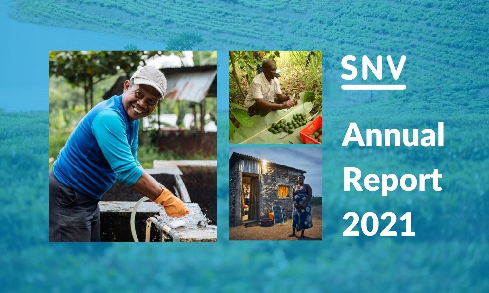 With the help of our donors and partners, in 2021 SNV contributed to improving the lives of 6.4 million people living in poverty by increasing incomes and access to basic services. Read more in our Annual Report: on.snv.org/SNVin2021