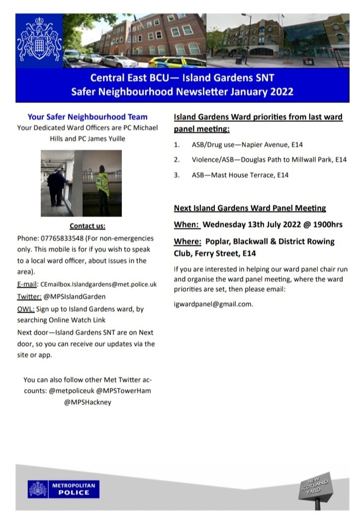 Here is the June newsletter for Island Gardens SNT, for the June Positive Action Initiative