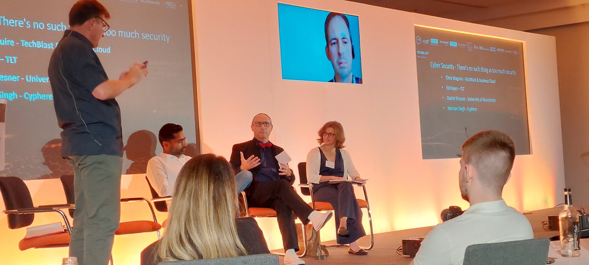 TechBlastUK's tweet photo. "Manchester is moving #CyberSecurity from fear, uncertainty and doubt into a mechanism for business growth."
@DanielGDresner of @OfficialUoM explains why @GCHQ has entered the North West.
@promanchester #TTech22 https://t.co/cAf1xeCtp9