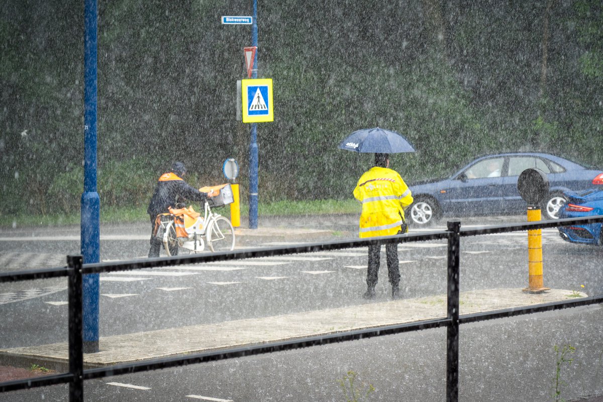 peterstam's tweet image. Twee beroepen die je niet vanuit huis kunt uitoefenen. #stromenderegen #postbode #politieagente #Alblasserdam