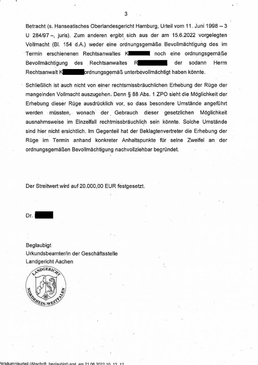 recht_help's tweet photo. Als #Anwalt in einem #Eilverfahren ohne Originalvollmacht zu verhandeln ist keine gute Idee | https://t.co/c8QxTBpSd3 | @ToleranzNaklar @Anwalt_Jun für sein #QuatschJura @TK_CGN #recht_help https://t.co/ivHKOCaM36