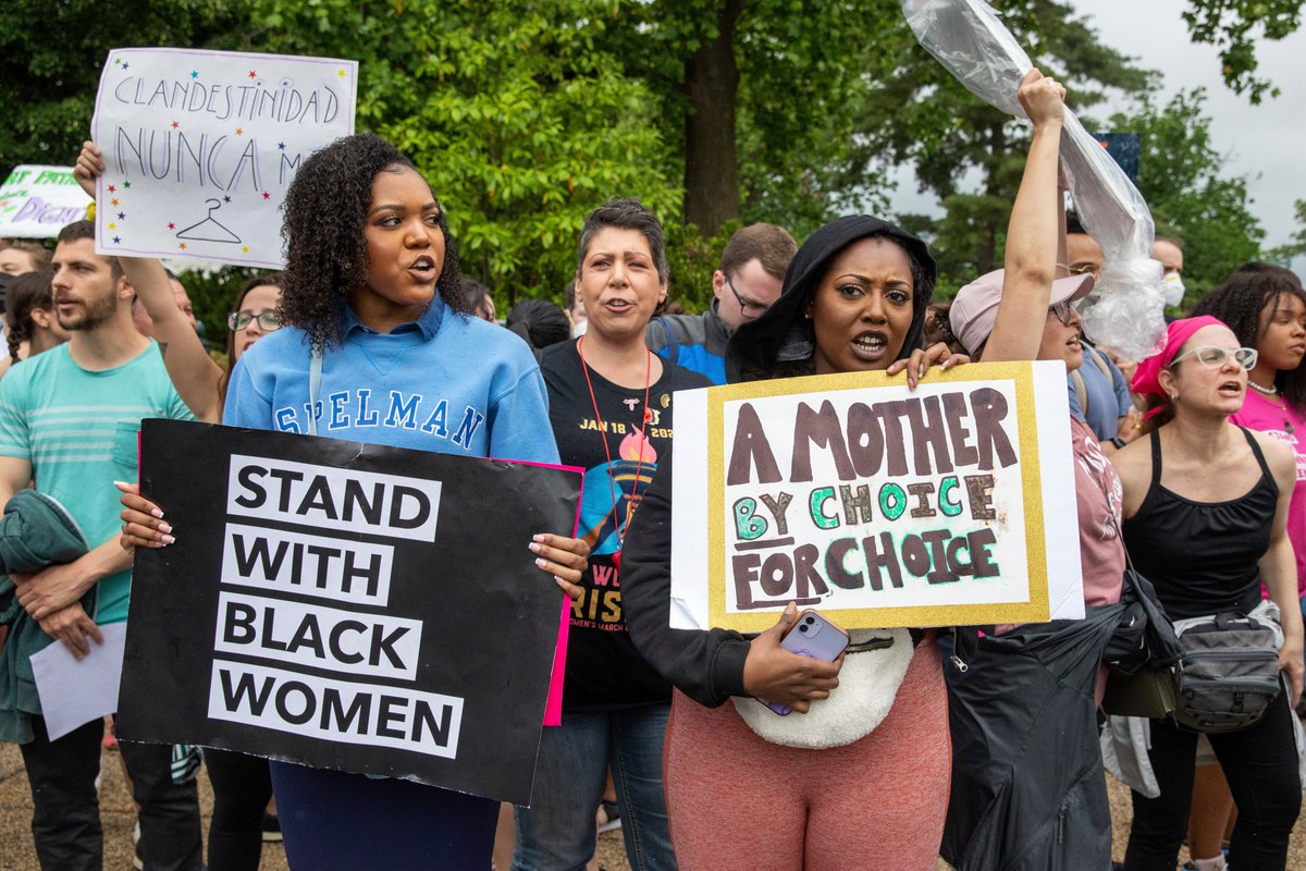 "Abortion patients are disproportionately Black and brown," says <a href="/Guttmacher/">Guttmacher Institute</a>'s <a href="/ElizNash/">Elizabeth Nash</a>.

Black women are 5x more likely to seek abortion — making up 74% of patients in states like Mississippi.

"When we see states banning abortion, those are the people who will be most harmed."