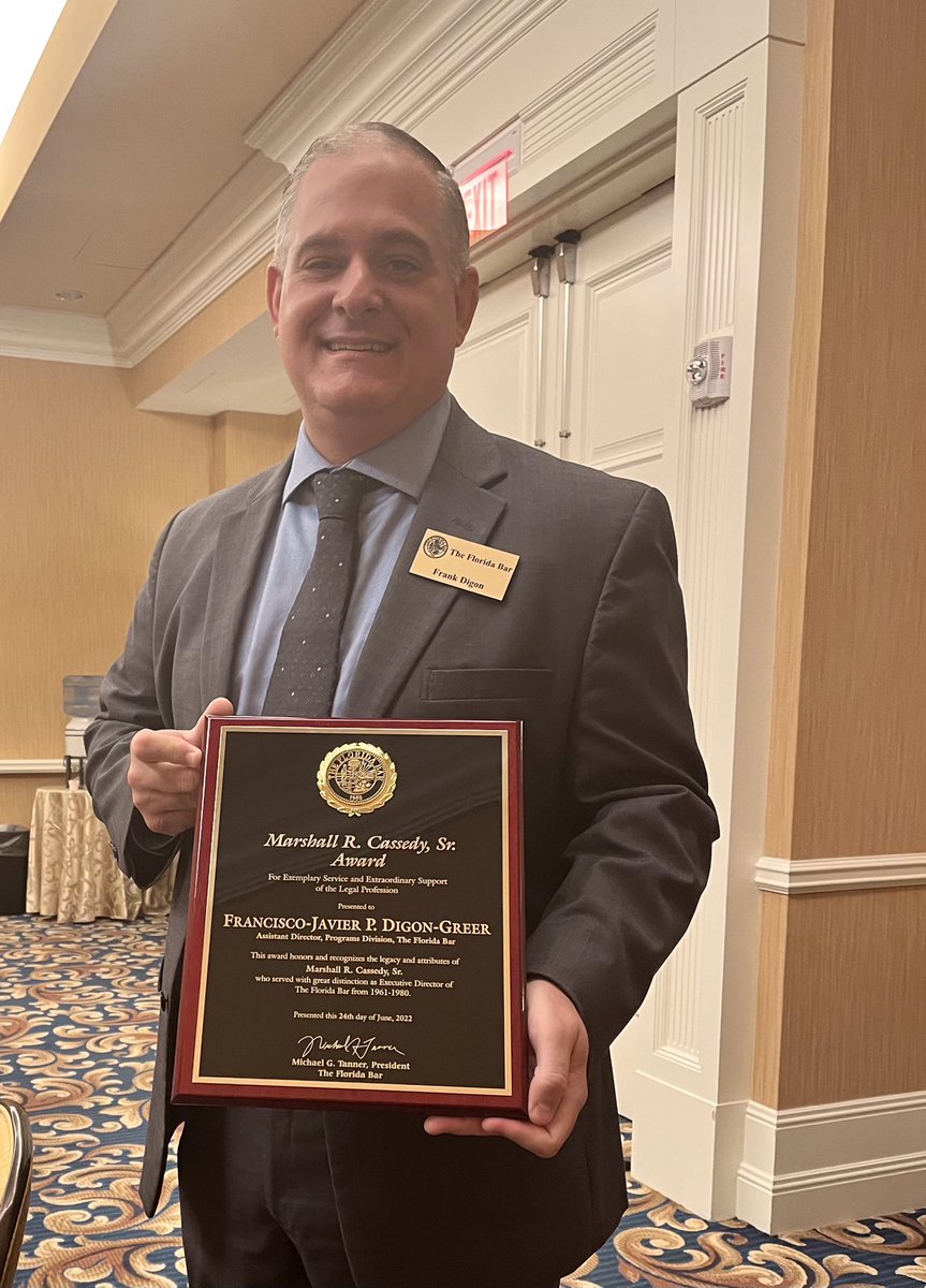 Ridgemd's tweet photo. Congrats Frank! #FLBarAnnualConvention https://t.co/6T2vQdyGZm