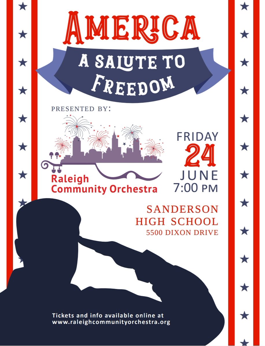 To all my Raleigh and surrounding areas friends...if you don't have any plans tonight, come see our awesome concert! 😊🇺🇸