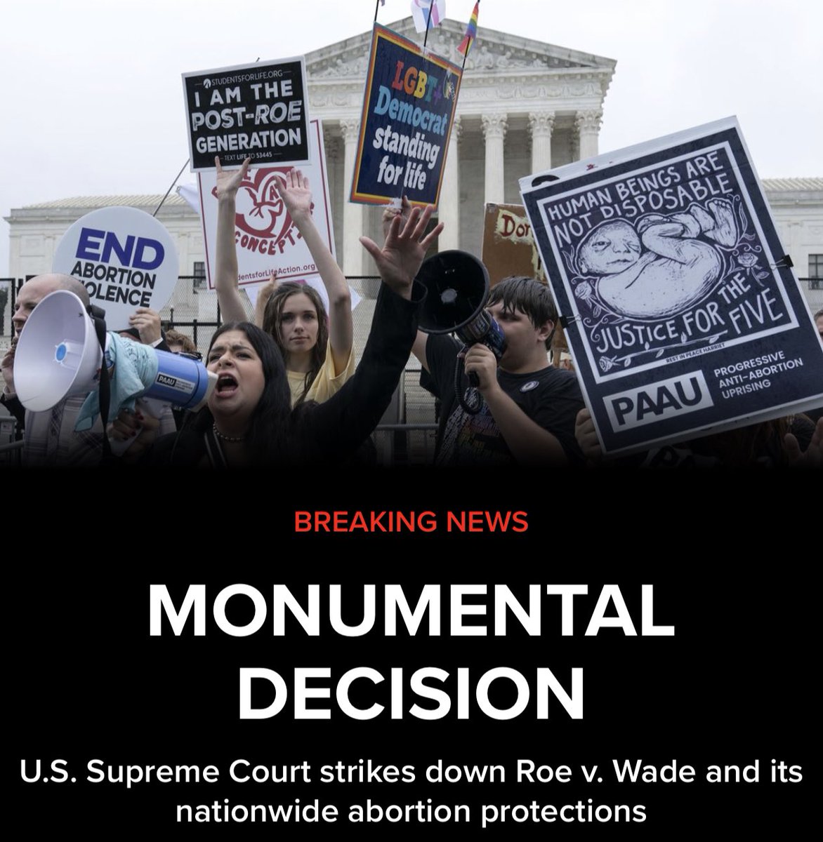 Right now on the <a href="/PittsburghPG/">Pittsburgh Post-Gazette</a>’s homepage:

U.S. Supreme Court strikes down Roe v. Wade and its nationwide abortion protections, from <a href="/Ashley__Murray/">Ashley Murray | @ashleymurray.bsky.social</a>: post-gazette.com/news/nation/20…
