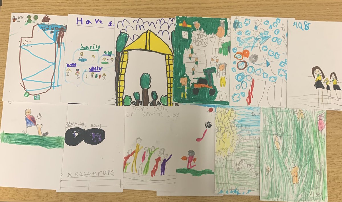 Here’s just a small glimpse of some of the amazing art work that @holytrinitytatt students did when creating their thank you cards for our students that helped out at theirs sports day. <a href="/BarnesWallisPE/">Barnes Wallis PE</a>  <a href="/DRETsport/">DRET Sport</a>