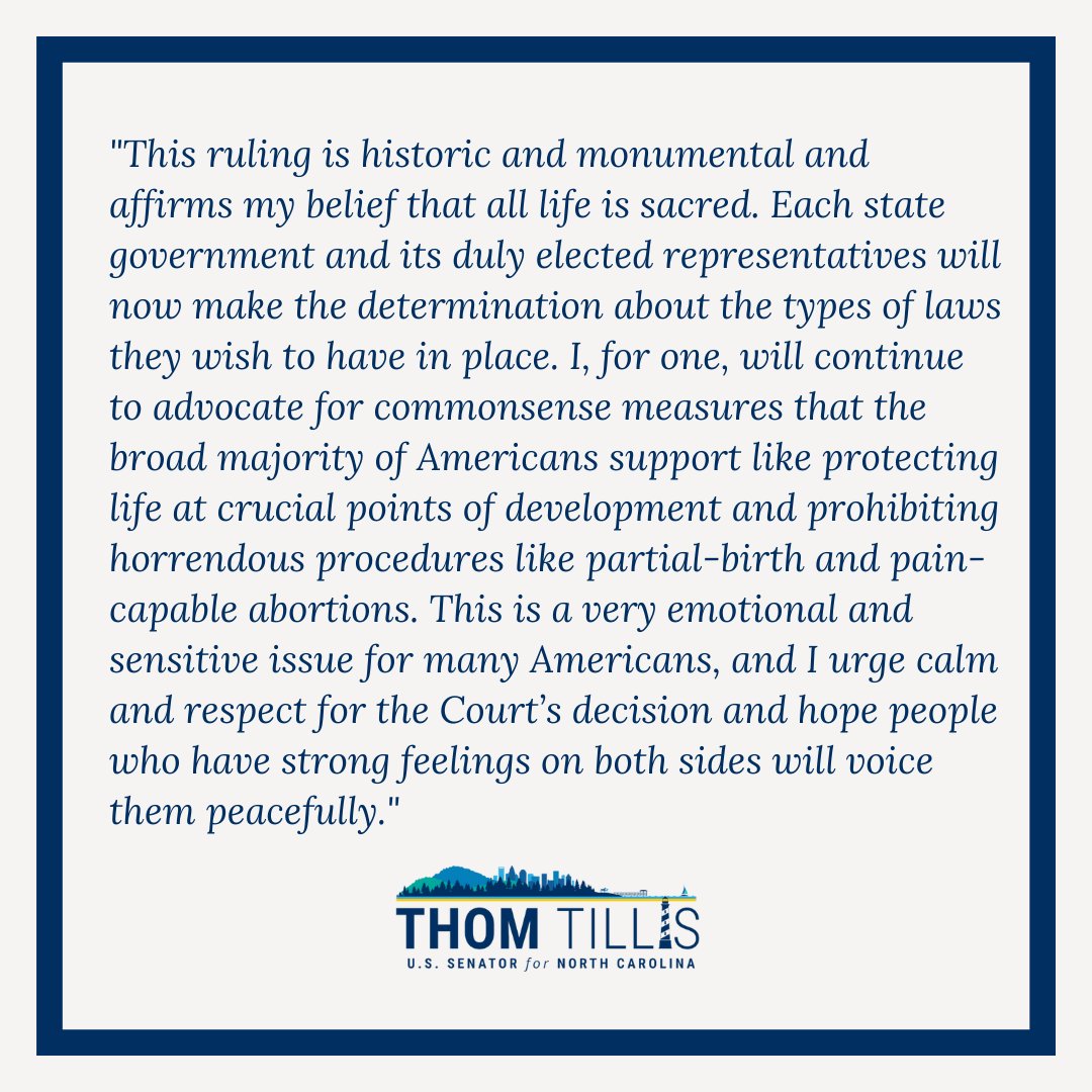 Senator Thom Tillis tweet media