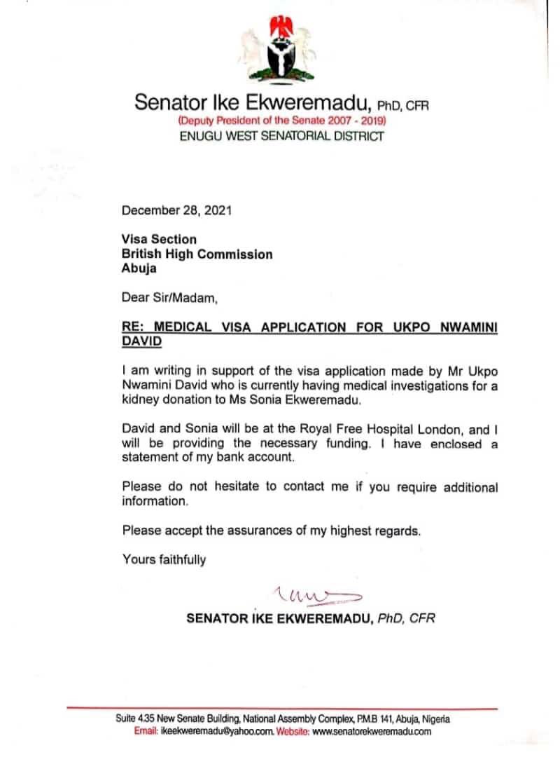 By this Letter,It's crystal clear Ekweremmadu is not involved in any organ harvesting business.
I urge The Social Media Court not to Pass Judgement until the facts are laid bare.
#FreeEkweremadu