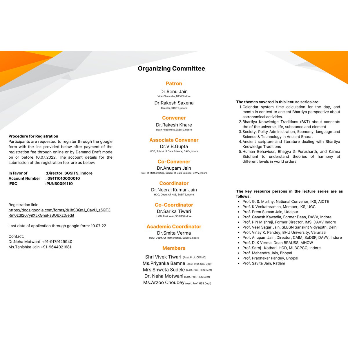 Shri G.S. Institute of Technology & Science (@shri_gsits) on Twitter photo Dept. of Humanities and Social Sciences <a href="/shri_gsits/">Shri G.S. Institute of Technology & Science</a> in collaboration with Centre of Ancient Indian Mathematics (CAIM) , <a href="/sdsfdavv/">School of Data Science & Forecasting DAVV</a> is organizing a three-day lecture series on Bhartiya Gyan Parampara to sensitize teachers of all colleges. Dept. of Humanities and Social Sciences <a href="/shri_gsits/">Shri G.S. Institute of Technology & Science</a> in collaboration with Centre of Ancient Indian Mathematics (CAIM) , <a href="/sdsfdavv/">School of Data Science & Forecasting DAVV</a> is organizing a three-day lecture series on Bhartiya Gyan Parampara to sensitize teachers of all colleges.