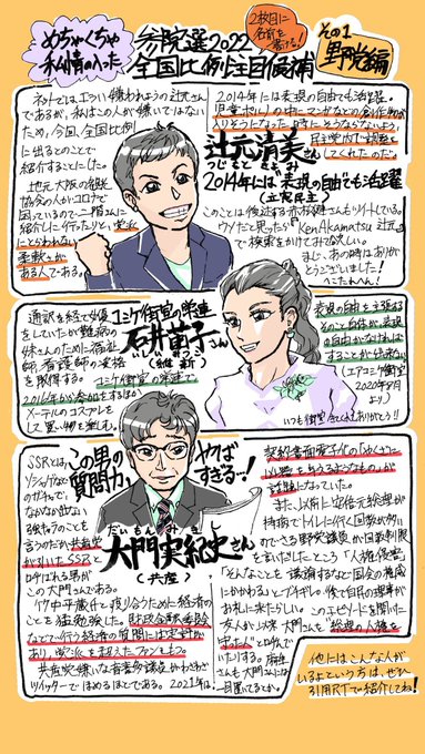 こちら、おかげさまでたくさん拡散いただいてます。このイラストの作者です。すでにいろんなところで使われておりますが、こちらのイラスト
【転載自由】
【候補者単発抜きだし自由】
【文字入れなども自由】
推し活にご活用ください。

 #表現の自由を守る参院選2022
↑タグもどんどん使ってください 