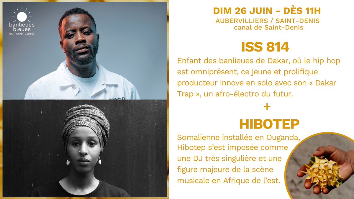 BANLIEUES BLEUES SUMMER CAMP ☀️ GRATUIT L'enfant des banlieues de Dakar, où le hip hop est omniprésent, et l'étoile montante du DJing est-africain flotteront ce dimanche sur le canal de Saint-Denis. #BBSC22 #ssd93 #festival #worldmusic #summertime