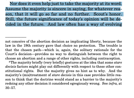 on the majority's 'promise' that 'other rights' aren't at issue: