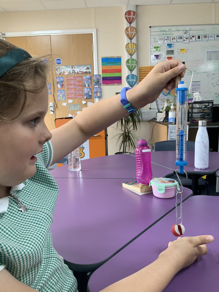 Testing out magnetism! We measure magnetic force in Newtons this afternoon, using paper clips 🖇, magnets 🧲 and Newton meters. We found that some magnets seemed weaker than others, since the scales on the Newton meters were different 🤩😀