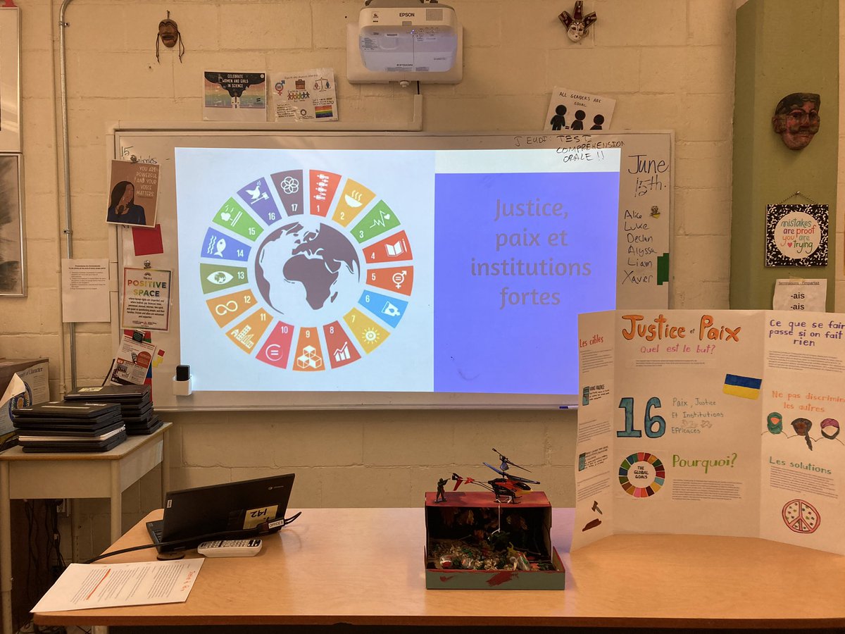 MsPolowin's tweet photo. Ss work on #SDG16 Peace, Justice and Strong Institutions. Peace is beyond the absence of war. Kudos to Ss for raising $153.00 with their freezer sale for the @redcrosscanada Ukraine Fund. @Spur_Activer @TeachSDGs @JenWilliamsEdu @FisherSummit @OCDSB https://t.co/i0dDopFYKi