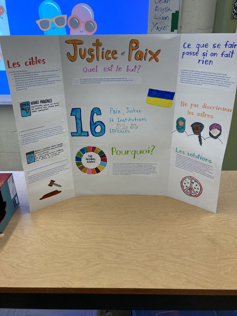 MsPolowin's tweet photo. Ss work on #SDG16 Peace, Justice and Strong Institutions. Peace is beyond the absence of war. Kudos to Ss for raising $153.00 with their freezer sale for the @redcrosscanada Ukraine Fund. @Spur_Activer @TeachSDGs @JenWilliamsEdu @FisherSummit @OCDSB https://t.co/i0dDopFYKi