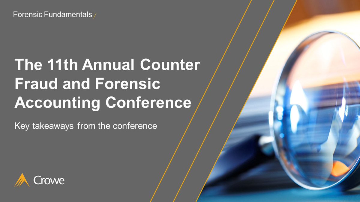 CroweUK's tweet photo. The 11th Annual Counter #Fraud and #Forensic #Accounting conference, held by the #University of #Portsmouth took place last week, covering the latest findings within the sector. https://t.co/NidsExFqrN @Croweglobal #ForensicFundamentals #CroweForensicServices https://t.co/TQ1n99clDy