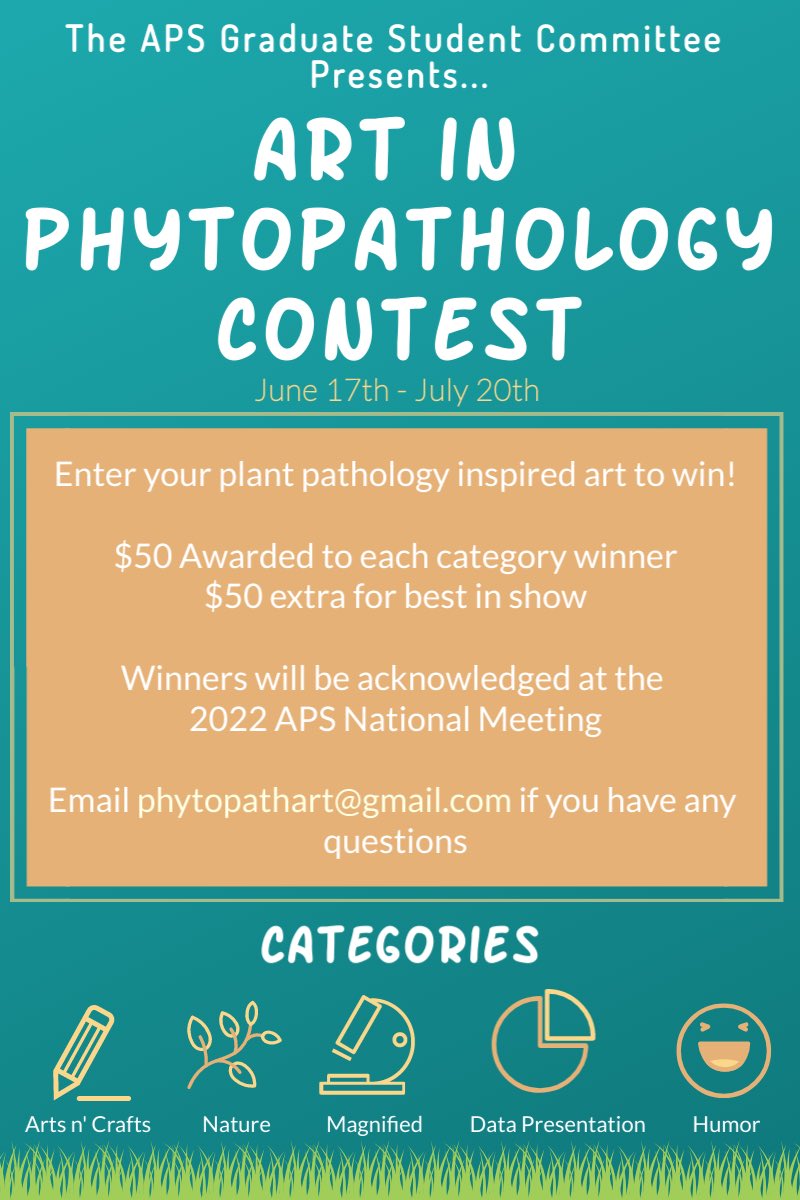 The annual APS Art in Phytopathology contest is now accepting submissions! All APS members are encouraged to submit! Winners will be awarded $50, and will be announced at the APS annual meeting, Plant Health 2021. Submissions are due by July 20th, 2022.