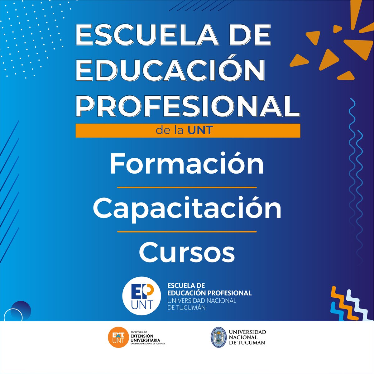 ⬆️ Escuela de Educación Profesional. Inscripción desde el miércoles 29 de junio hasta el viernes 8 de julio. Vamos a llegar con la Universidad ofreciendo formación para la salida laboral <a href="/ExtensionUnt/">Extensión UNT</a> @UntTuc <a href="/sergiopaganiok/">Sergio Pagani</a> @MercedesLealOK  #ExtensiónNosConecta