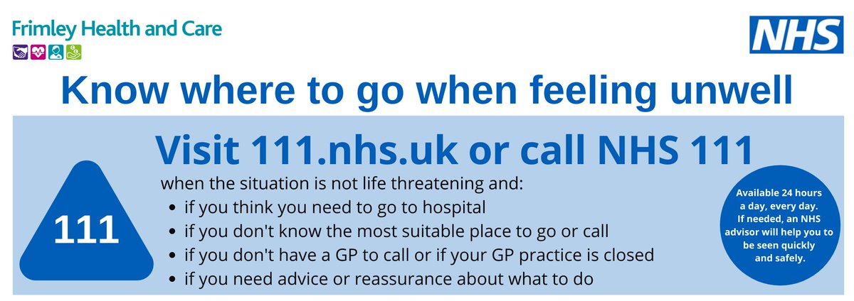 Think you need A&amp;E or your GP practice is closed, go to 111 online first 👉 orlo.uk/5PrEx 

We’ll help you right away and, if needed, a healthcare professional will call you #KnowWhereToGo