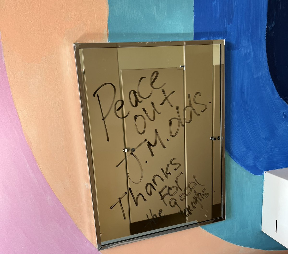 Nice find on the bathroom mirror this morning. Cheers to a fantastic year!