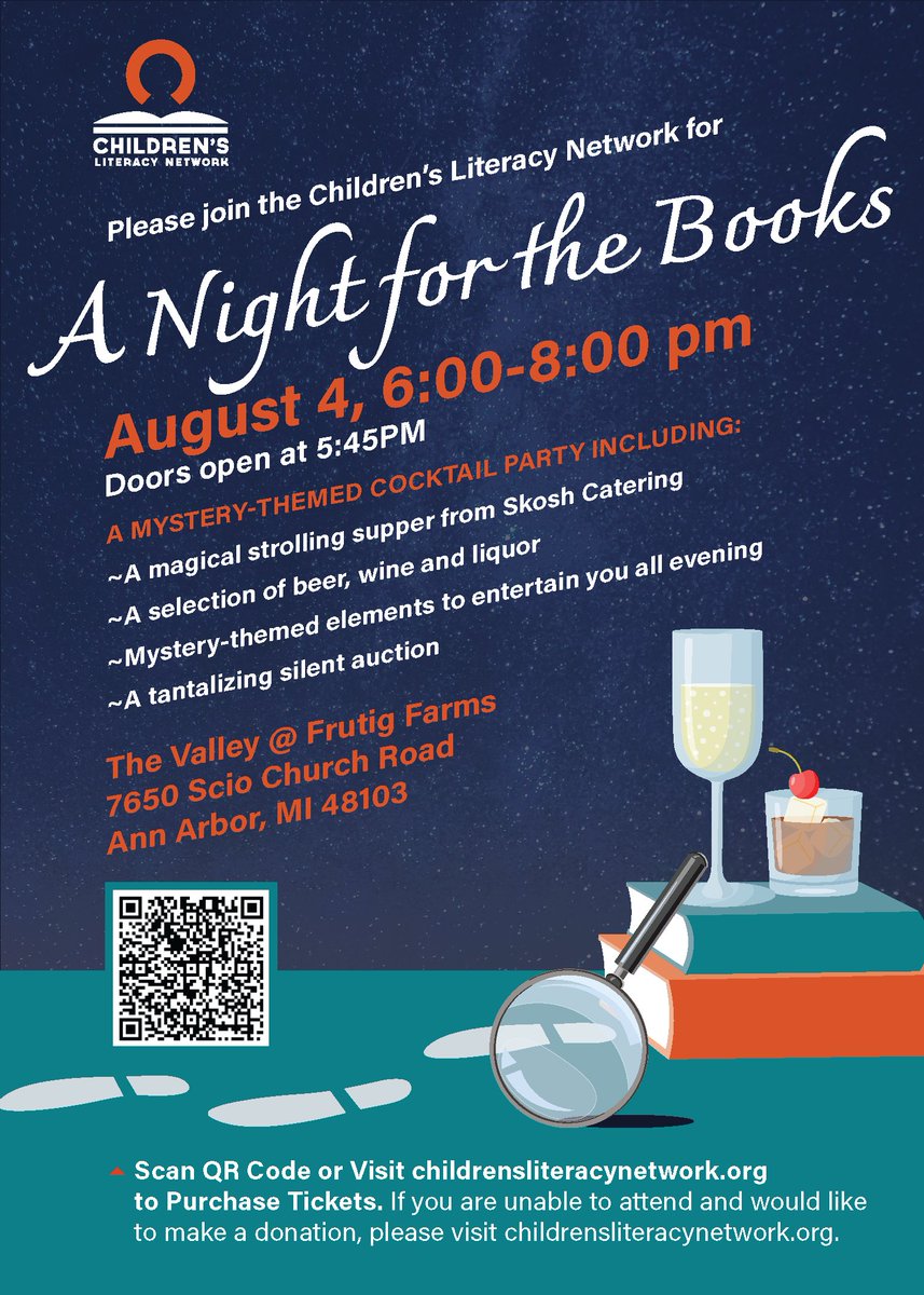 Mystery awaits you at A Night for the Books 2022! Come out to the Valley at Frutig Farms on August 4th, for a night of mystery and intrigue. Buy your tickets now, by following this link: eleoonline.net/Pages/WebForms…