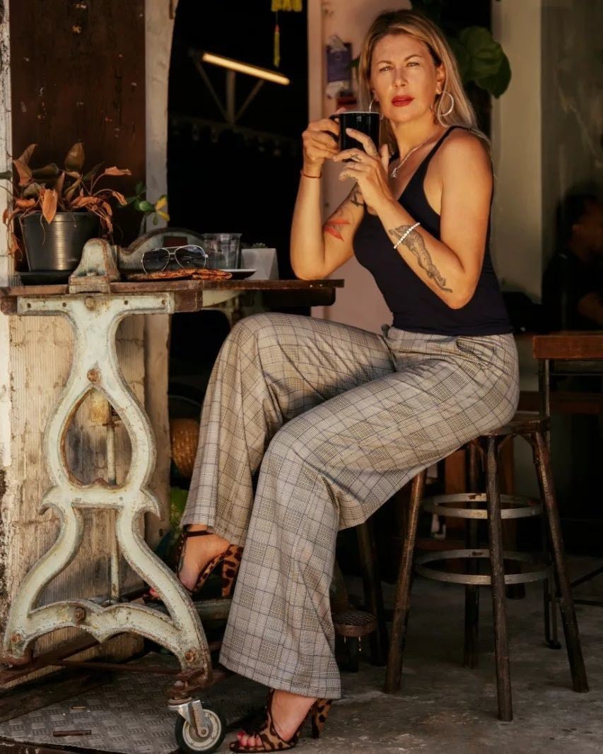 Morning coffee in style. <a href="/indepthyoga/">Indepth Yoga Academy</a> rocking the ideal summer wide leg to start the weekend off right ✨
.
.
.
#kiragrace #yoga #amazingKIRAgrace #pants #coffee #weekend