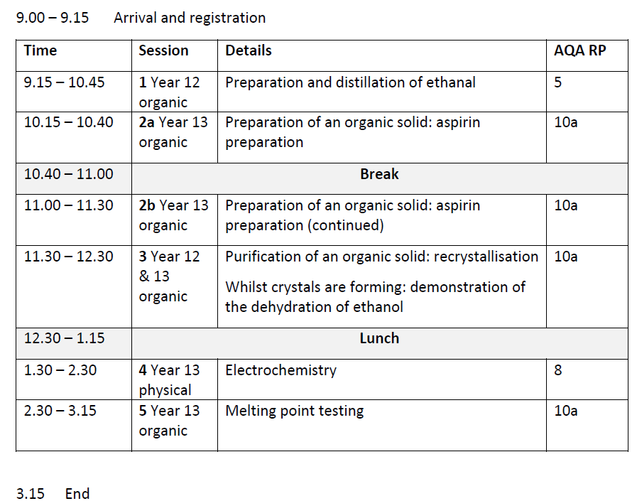 There are still a few places available at the A-Level chemistry training day for new and inexperienced teachers at Eltham Hill School, SE9 5EE. Wednesday 6th July 2022, 9am-3pm. Contact Daniel dwatson@elthamhill.greenwich.sch.uk for more info.👇