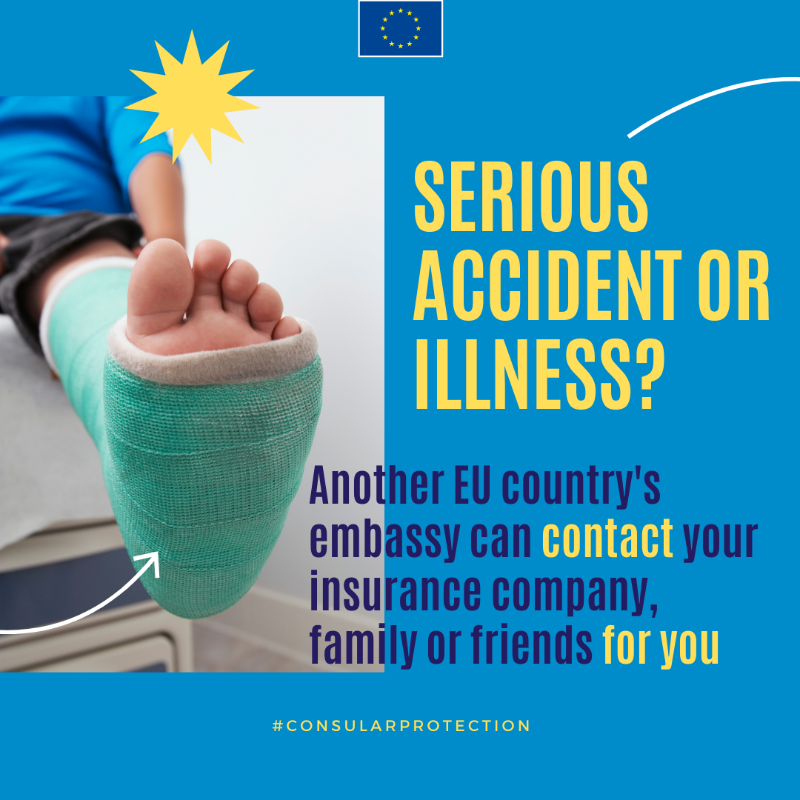 EU_Justice's tweet photo. If you get into serious difficulties somewhere outside the EU &amp; your own country doesn’t have an embassy/consulate there, you can get help from another EU country. 

Read more about your #ConsularProtection rights ⤵️