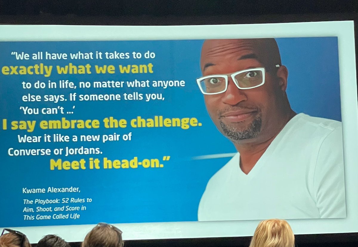 LindShaurette's tweet image. “Never lower your goals.” -@kwamealexander 

Completely fan-girling here as #BE2022 comes to a close with the most inspiring keynote speaker I have been in the presence of.  Thank you for the power of your words.