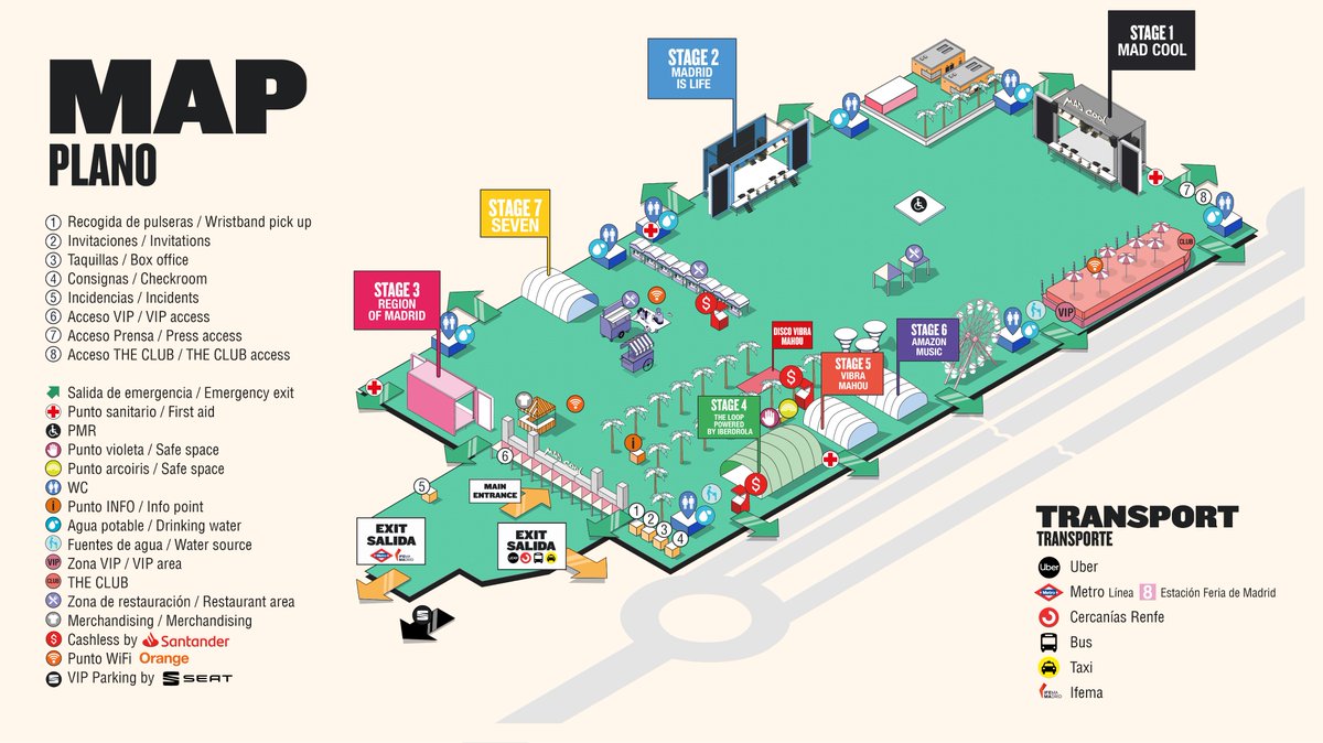 Lo de quedar con tus friends a la entrada del festival es un poco old… Aquí os dejamos el plano de Mad Cool 2022, para que tengáis bien controlados todos los escenarios, los foodtrucks y todas las zonas que os hemos preparado 🙌 #ShineAgain