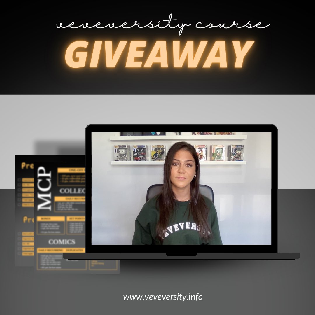 veveversity's tweet photo. 🚨VEVEVERSITY COURSE GIVEAWAY🚨
￼
Retweet &amp; Tag 2 friends! 

Giveaway winner will be chosen in 48 hours!

Goodluck VeVe fam!

*Video course launches Monday, June 27th. Stay tuned!

https://t.co/XtqztmPz2F https://t.co/crrkDOvxJN