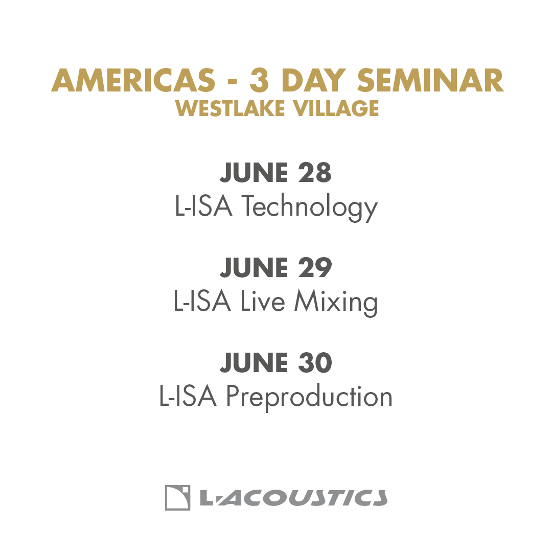 L_ACOUSTICS's tweet photo. Have you checked our latest #SoundEducation calendar? We’ve got several sessions coming up both in-person at @SeeFactor and online! Head to our eStore to sign up now at the links below:
June sessions: https://t.co/wYNYcLaqoa
July sessions: https://t.co/QIPBGgdNZI https://t.co/Eyn7Ztq2oq