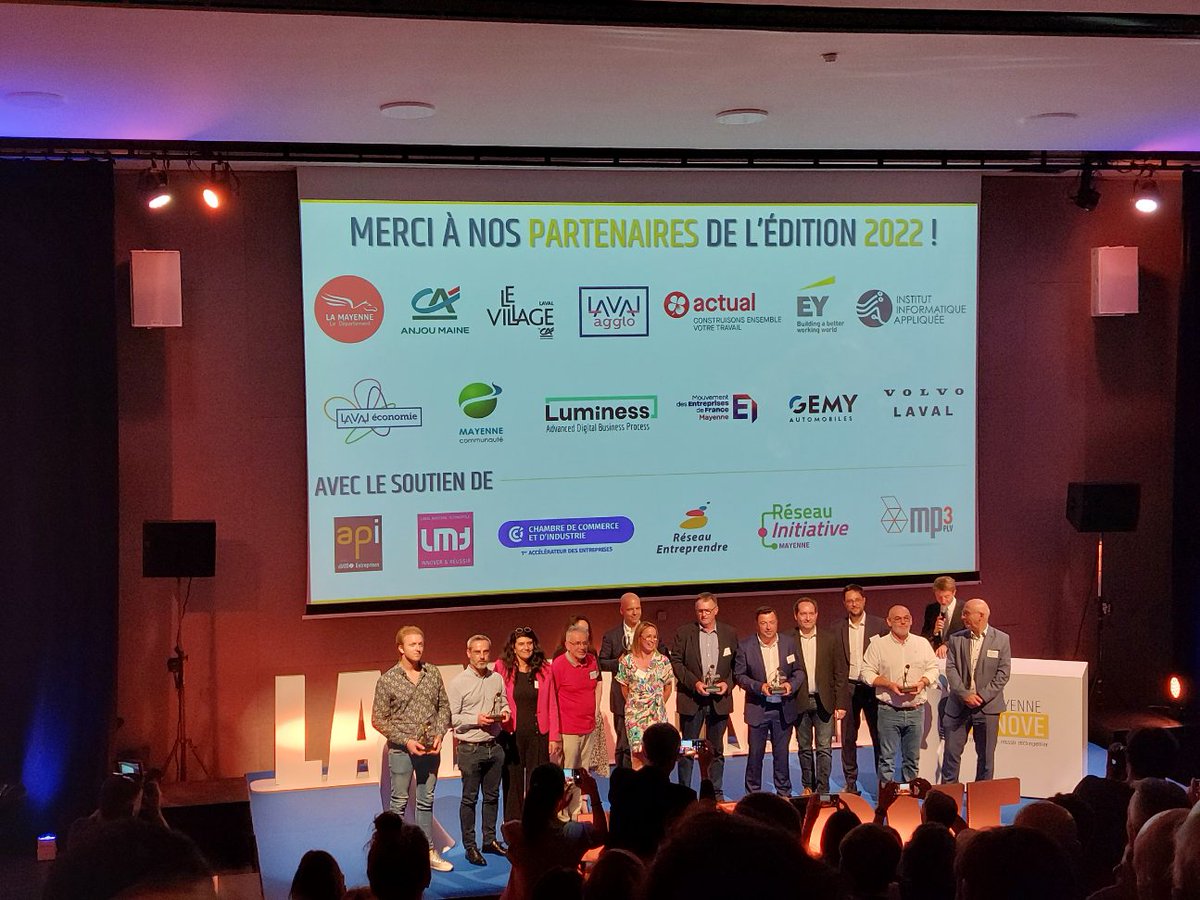 gchevrollier's tweet photo. Félicitations aux lauréats de la cinquième édition @LaMayenneInnove #rennaissancetextile @gardenevents #Bfup @stepconcept
@SASGYS et #MP3PLV pour leurs innovations qui montre le dynamisme @lamayenne #attractivité https://t.co/gWBWmE3Ydr
