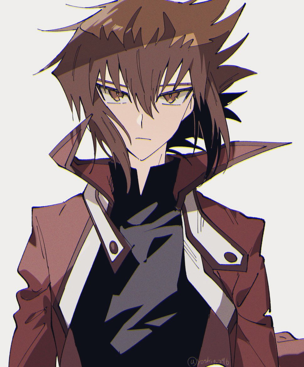 yuuki juudai 1boy male focus solo red jacket jacket brown hair duel academy uniform (yu-gi-oh! gx)  illustration images