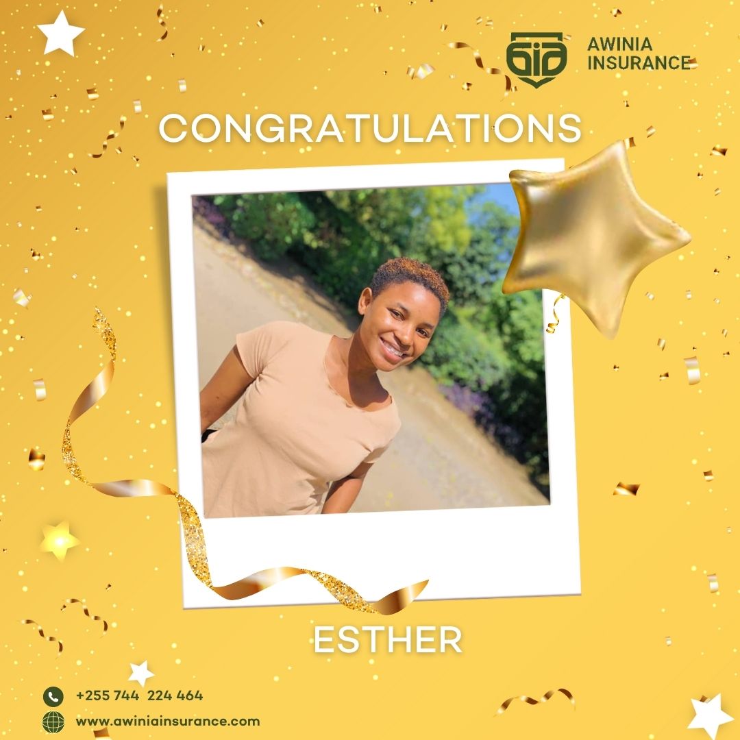AwiniaInsurance's tweet photo. Hongera kwa mshindi wetu wa pili Esther @usth_y kwa kushinda Tsh 10,000. Na wewe unataka kuwa mshindi wetu wa tatu? Basi kaa tayari.

 #insuranceservices #prizes #songea #kigoma #insurancebenefits #insuranceneeds #awiniainsurance #wegiveyouareasontosmile https://t.co/4g6p6TkH3n