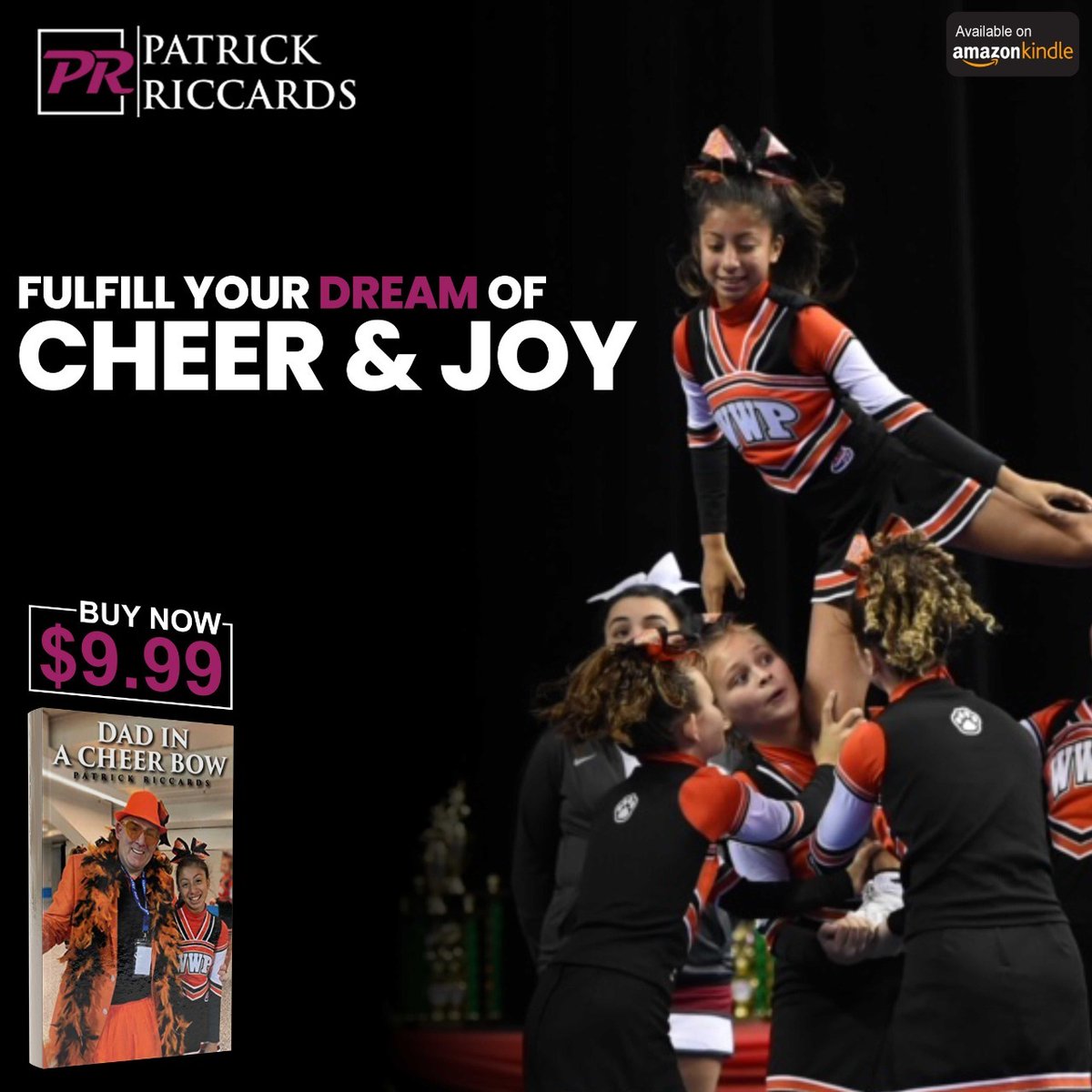 DadinaCheerBow's tweet photo. This book is for everyone, young and old, looking for ways to pursue their dreams and tell their story! "Dad in a Cheer Bow" is an incredible read that will help you achieve success and fill your life with joy. Grab this astonishing read today! https://t.co/wcjgd27cPt https://t.co/eMpxHyUjJg