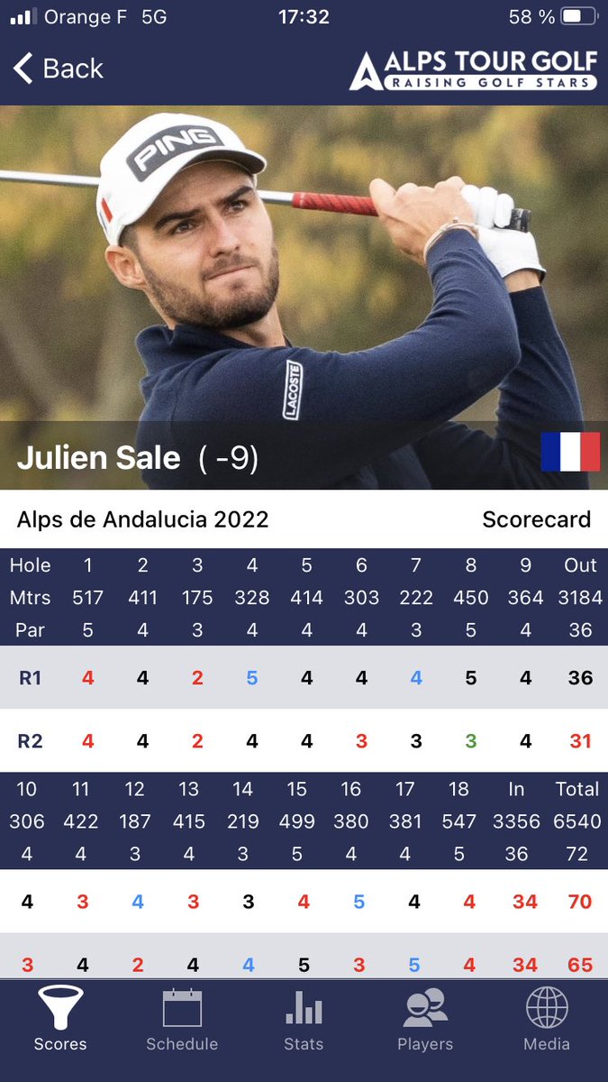 Sur @alpstourgolf Matthieu Caron et Julien Sale sont T3 à -9 avant le dernier tour du #AlpsdeAndalucia #GoFrenchies 🏌🏾‍♂️🇫🇷#tropheesgolf