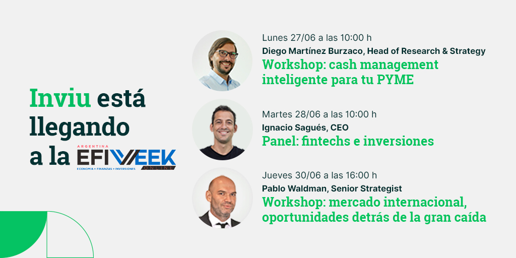 inviu_arg's tweet photo. #Inviu en EFI Week 📈
Es tu oportunidad de asistir a las mejores charlas online y aprender de especialistas en finanzas e inversiones.
Formá parte de #LaNuevaCulturaInversora
¡Te esperamos! https://t.co/wa3yyqtWgd