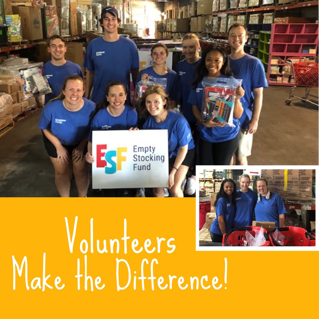 EmptyStocking's tweet photo. ESF is on track to distribute school supplies to 30,000 Atlanta-area students this year and we couldn't do it without volunteers like this group from @goldmansachs who came to the warehouse to assemble Student Supply Kits. Thanks for all that you do!
#CommunityTeamWorks https://t.co/X5IQxVIJiP