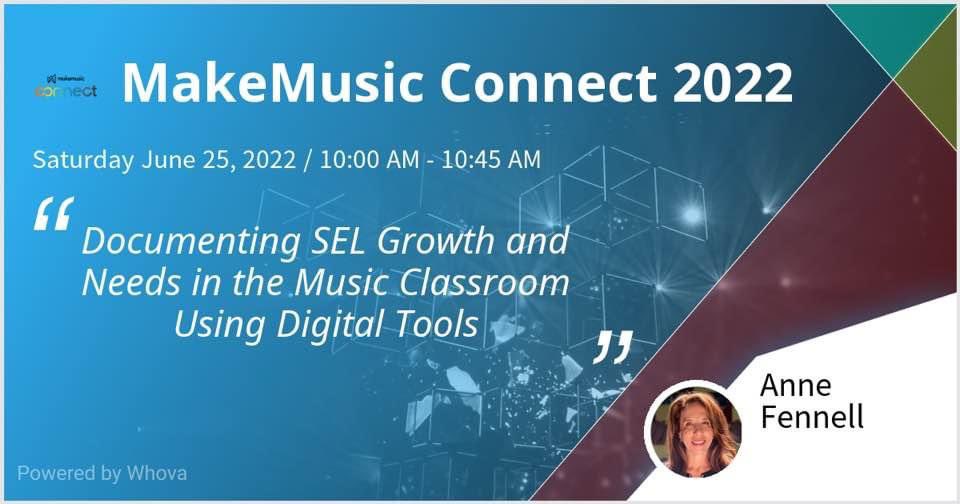 AMFennell's tweet photo. I’m speaking at MakeMusic Connect 2022. Saturday, June 25, 8 AM PST - check out my talk if you're attending the event! #MakeMusicConnect #MakeMusicConnect22 - via #Whova event app https://t.co/Urhc0eZ0Dr