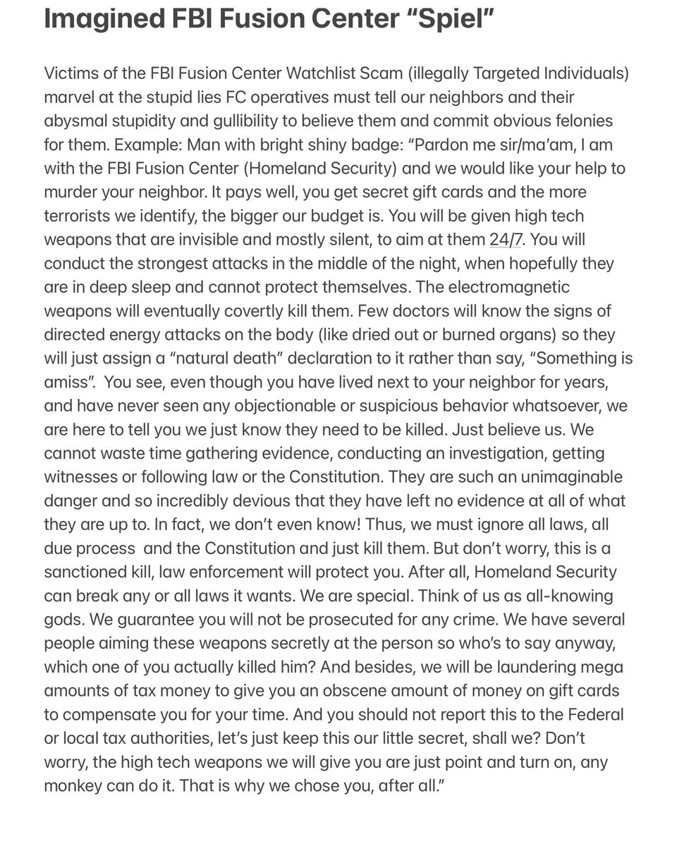 karen_kams56's tweet photo. #FBI #FusionCenter #WatchlistScam #Spiel (imagined) to #NeighborhoodNazis #FakePatriots #MercenaryThugs #GiftCards #Sedition #WarCrimes #Insurrection #PreposterousStories What moron would believe them? Only degenerate losers. Sociopaths. Greed-heads. Ignore law & Constitution? https://t.co/li1jkDhSpH