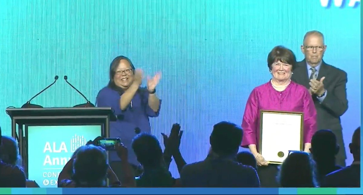 skjohns's tweet photo. @jamesneal and @maureenala were just honored at #ALA2022's opening session for receiving Honorary Membership bestowed by ALA Council in January 2022, ALA's highest honor. https://t.co/rZdgor8n9Z