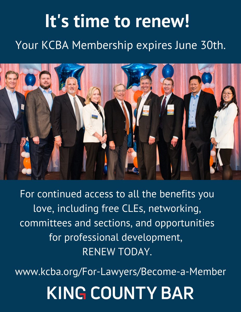 A new membership year starts July 1! Renew today. Let's build a better a better legal community - TOGETHER! Go to: kcba.org/For-Lawyers/Be… #membership #KCBA #lawyers #community