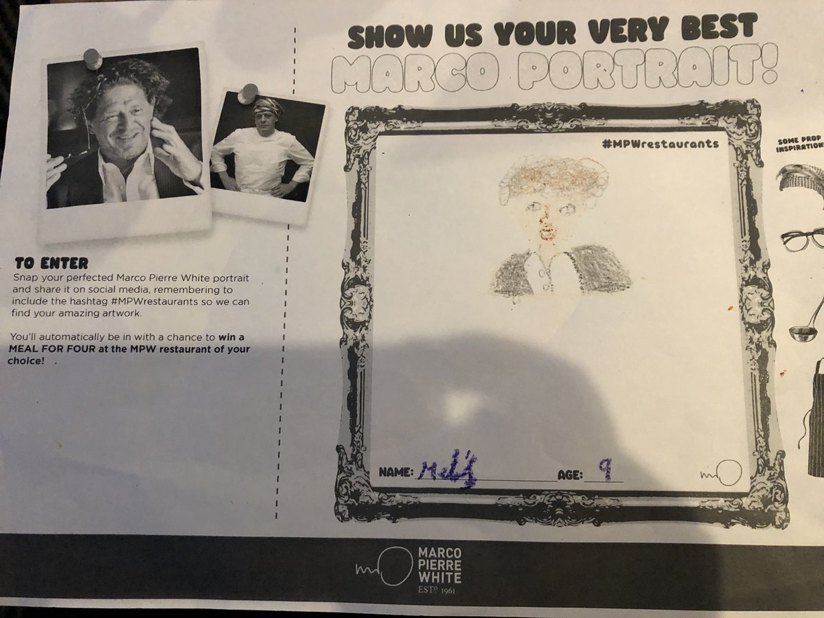 Really impressed with Melis’ attempt to draw Marco Pierre White :) x #MPWrestaurants
