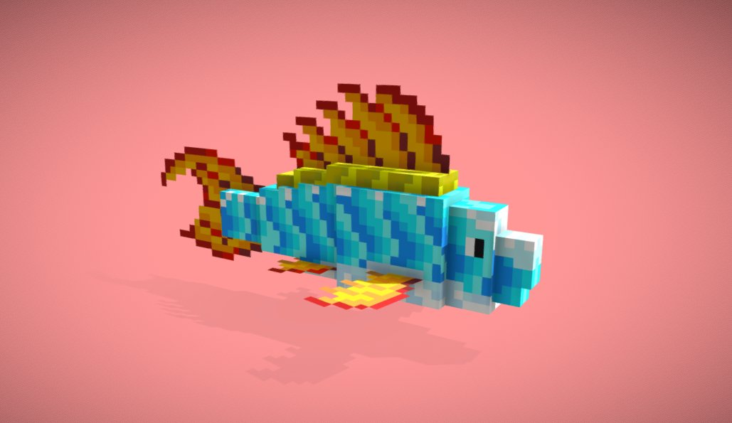 I made fish using @blockbench 👀