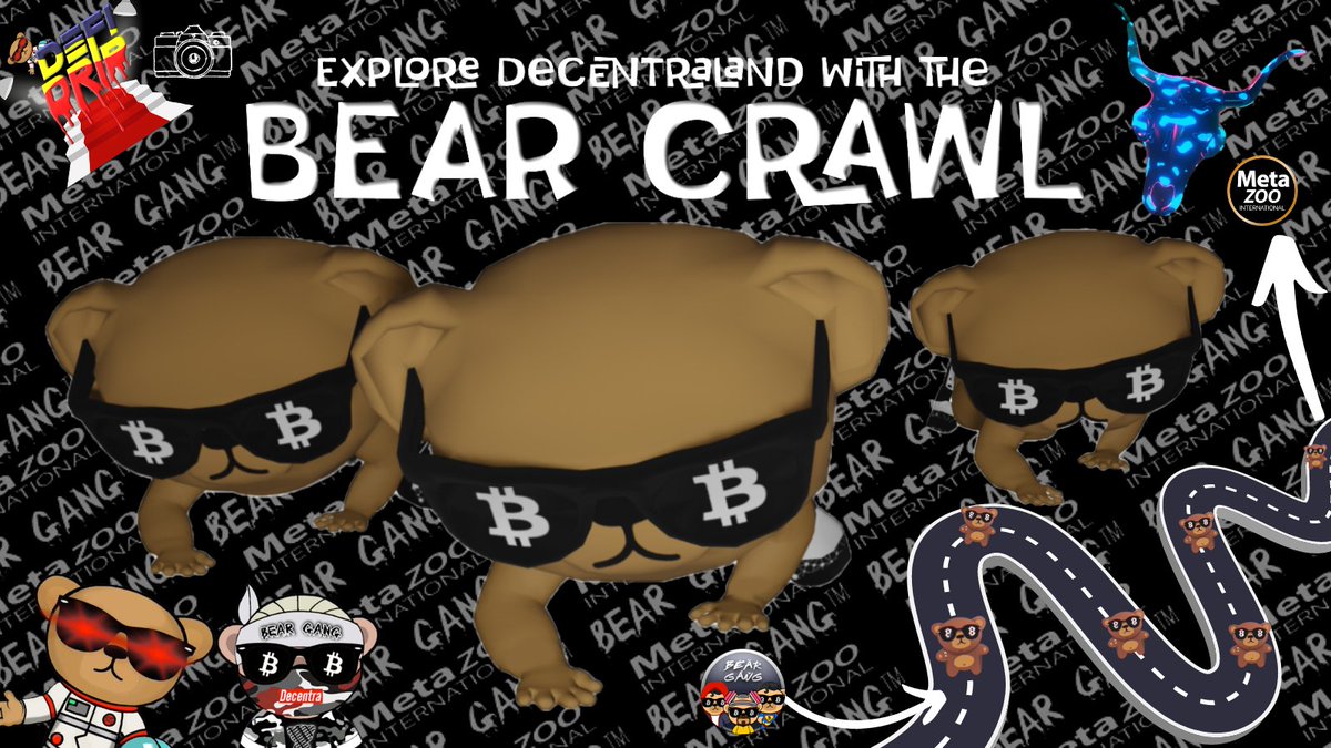 I love Fridays! Crawling from the <a href="/BitBears/">🄱🄸🅃🄱🄴🄰🅁🅂</a> HQ with <a href="/ozmofo/">ozmofo🇦🇺</a> to the home of the gang <a href="/metazooxyz/">zoo</a> for <a href="/bufalomusic/">Bufalo / bufalomusic.eth</a>!! Event exclusive #Giveaways by <a href="/DefiDripDCL/">DeFi Drip</a> + some Shiny <a href="/BitBears/">🄱🄸🅃🄱🄴🄰🅁🅂</a> Waifumons by <a href="/AaronLeupp/">Aaron Leupp 🧚‍♀️</a> to be won for best photos!

Jump In: events.decentraland.org/event/?id=b49a…