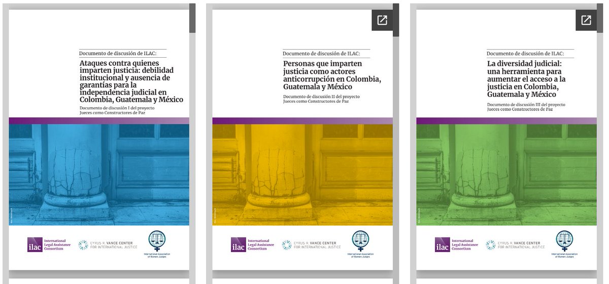 Consulta en nuestra página web los documentos de discusión del proyecto "Jueces Constructores de Paz" que abordan 3 temas fundamentales en Colombia,Guatemala y México <a href="/VanceCenter/">Vance Center for International Justice</a> <a href="/ILAC_rebuild/">ILAC</a>  <a href="/IntlWomenJudges/">International Association of Women Judges</a>
 
agji-gt.org/~agjigtor/docu…