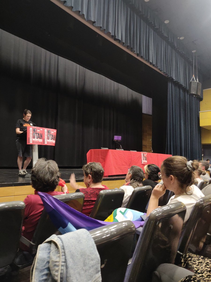 intal_GS's tweet photo. "Our job as internationalists is to build a new world order with the working people, peasants and women of the world. In this order there is no place for NATO!" 

Franziska Kleiner from @peoplesassembl_

#peacenotNATO 
#peacesummit2022 https://t.co/Cs1V4ra11J