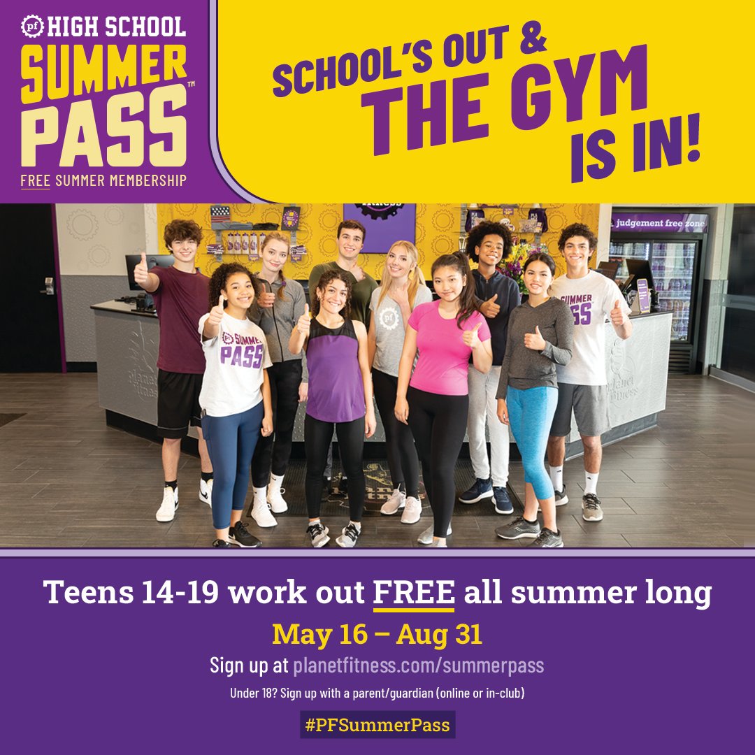 Students - don't forget your FREE summer pass to Planet Fitness all summer long!

Register here: planetfitness.com/summerpass/reg…